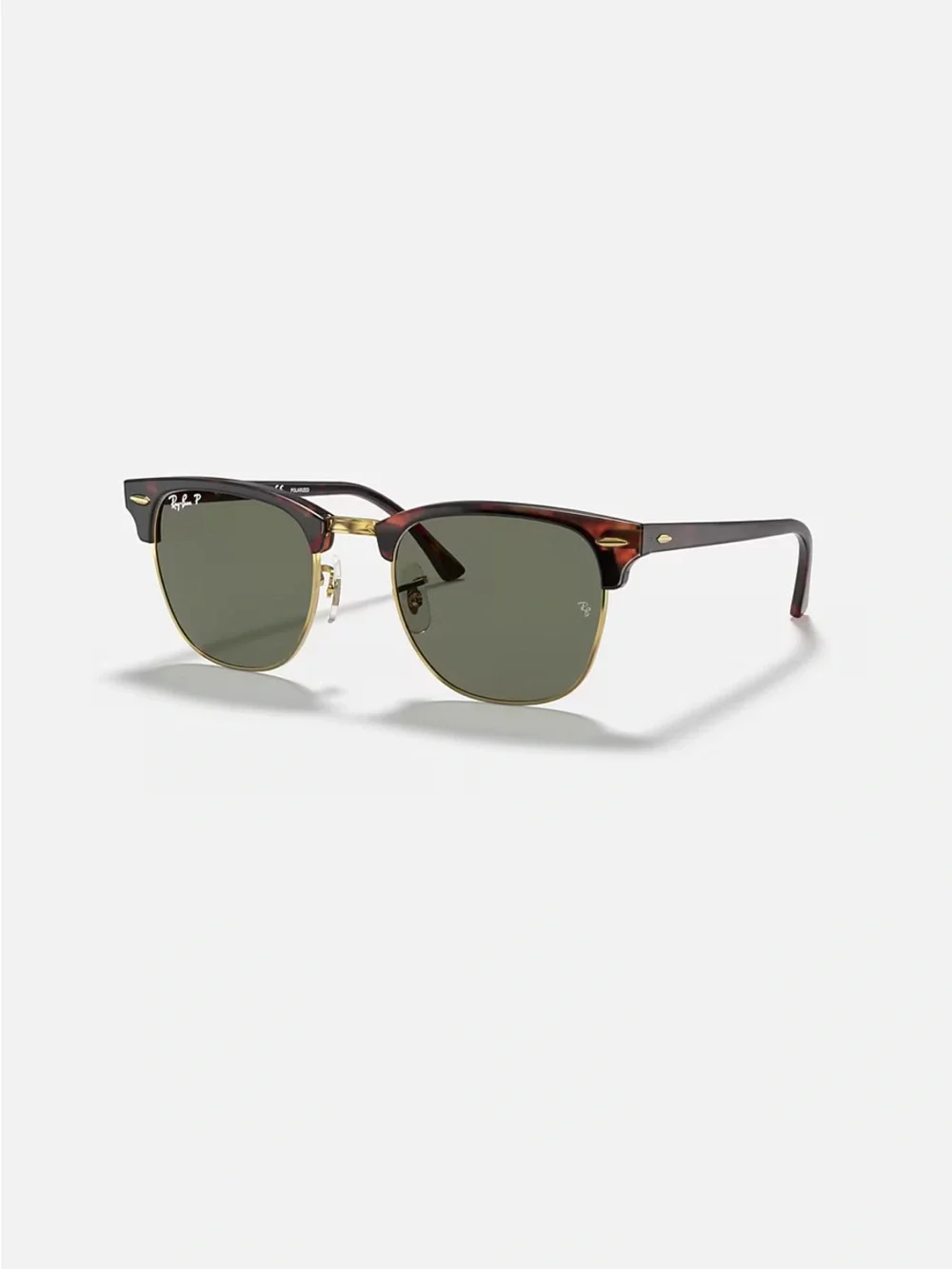 Ray-Ban Clubmaster Sunglasses - Gold Tortoise w/ Dark Green/Black Lenses -Unisex
